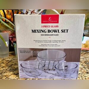 NEW Set Emeril Lagasse Glass Mixing Bowls.